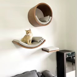 Estantes de escalada para gatos montados en la pared, hamaca, escaleras, casa, torre de árbol de madera para gatos, paseo, parque infantil, muebles para mascotas, accesorios