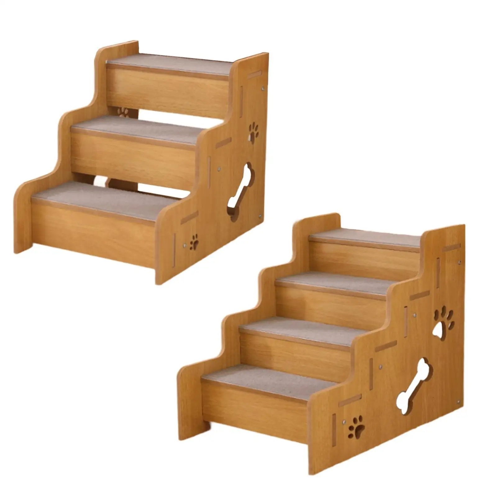 Dog Stair Stable Lightweight Portable Wooden Pet Stair for Cars Couch Bed