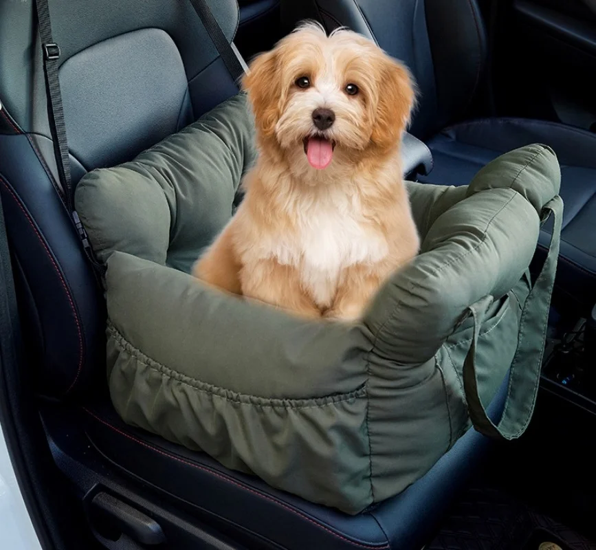 Asiento para perro, elevador de viaje para coche, asiento de coche para mascota, perro, gato, asiento de coche, cama, cojín grueso lavable, bolsa transportadora para perros, portador de coche para mascotas - imagen 5