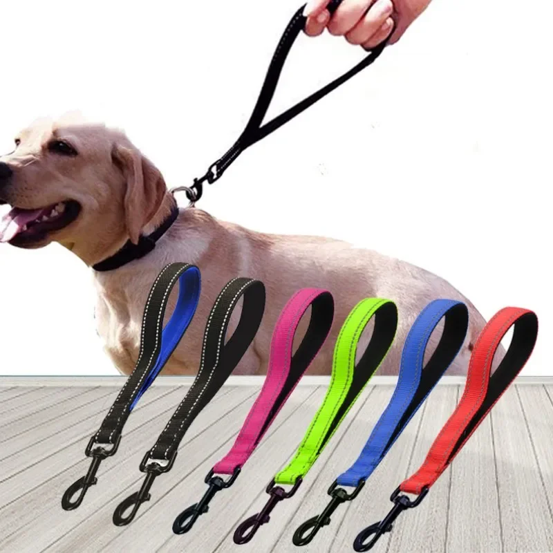 Correa para perro, correa corta para perros, correas de nailon de 30cm para caminar para perros grandes, correa reflectante impermeable, cuerda de tracción para perros, cadena para mascotas - imagen 3