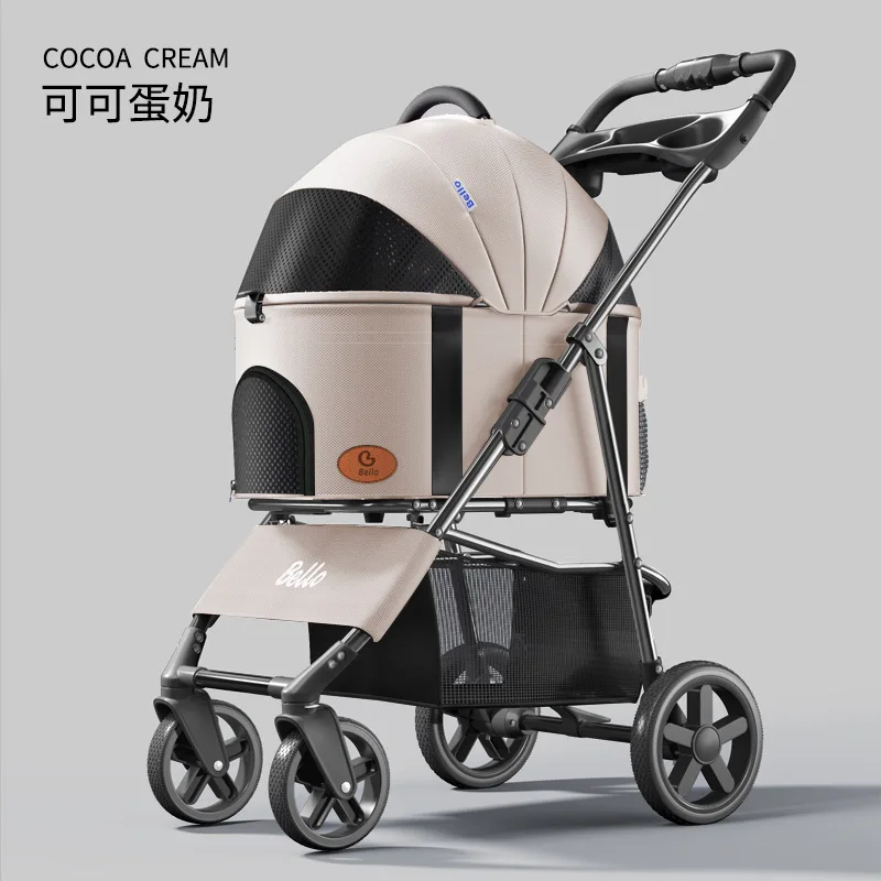 Cochecitos para mascotas, cochecitos de peluche plegables y ligeros para perros pequeños y gatos, carrito para exteriores, productos para mascotas - imagen 5