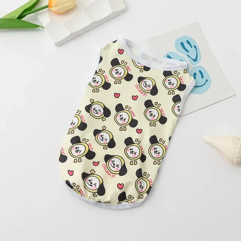 Nuevo chaleco con estampado de dibujos animados para perros, camiseta transpirable para perros, camisa para cachorros, Bulldog Francés, Chihuahua, ropa para perros pequeños y medianos - imagen 3