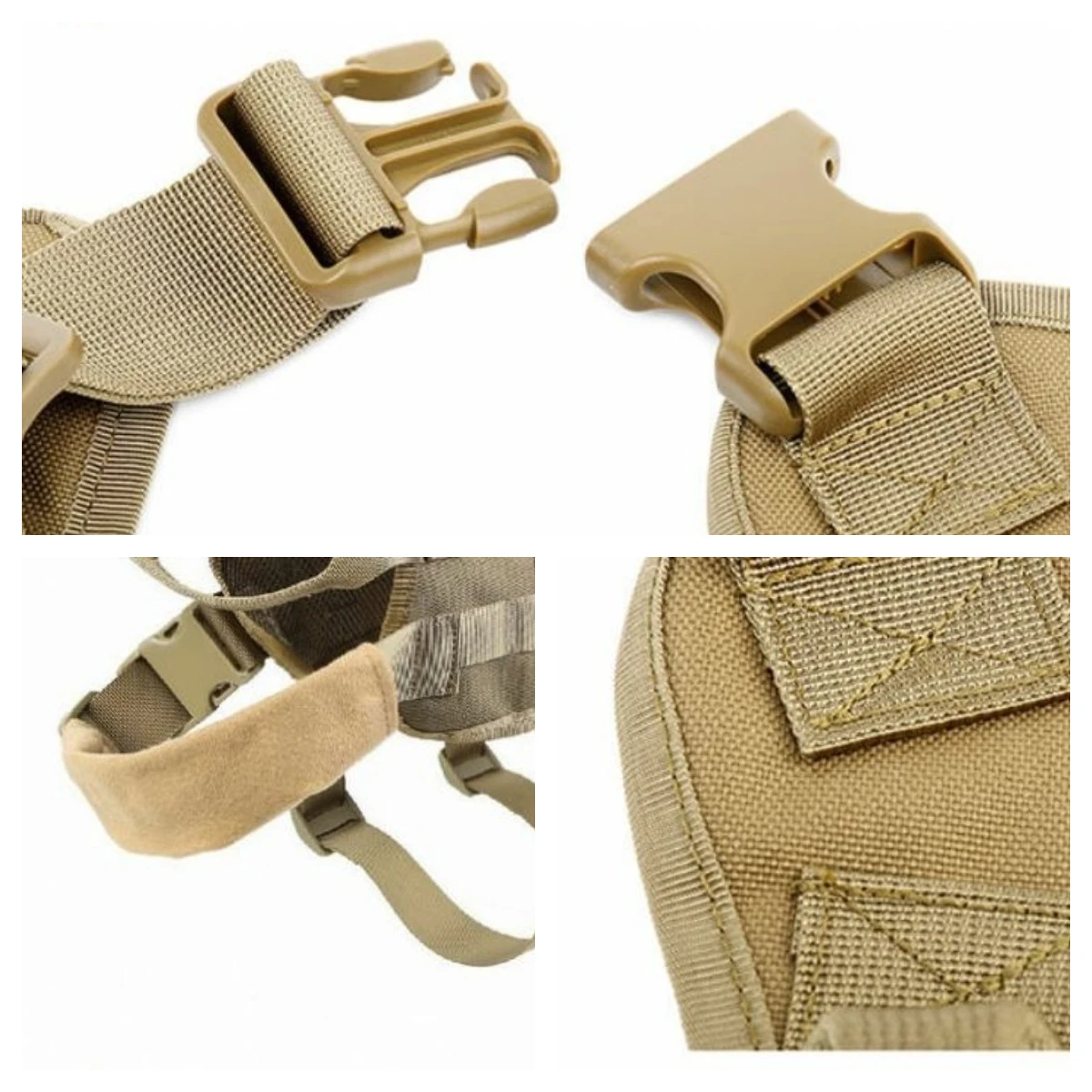 Dog Tactical Harness & Leash Set with MOLLE Pouches Military-Style Pet Vest with Heavy-Duty Handle for Large Breed Dogs Training - imagen 4