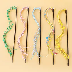 Juguete para gatos con borlas de cuerda, palos para gatos con mango largo, palo interactivo con borla, juguete para gatitos con campana, juguetes autohi para gatos provocadores
