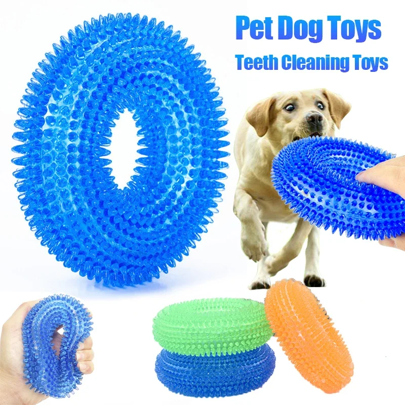 Juguete masticable resistente para perros-Limpieza dental con espinas