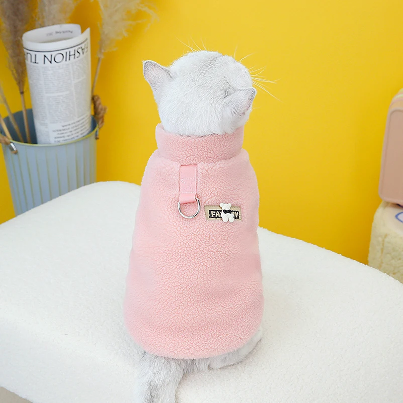 Ropa de lana cálida para gato Sphynx, chaleco para cachorro, chaqueta para Bulldog Francés, disfraces de Chihuahua, Atuendo para gatito, accesorios para perros - imagen 4