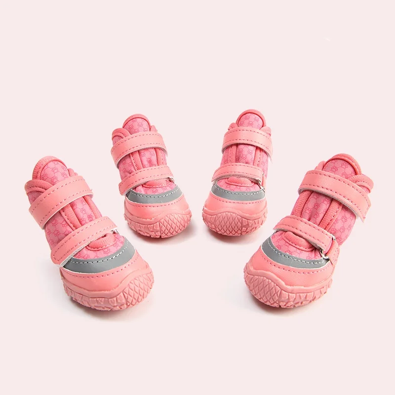 Botines de invierno para cachorros para perros pequeños, botas ajustables con Velcro para mascotas, protectores de patas con suela antideslizante, impermeables, paquete de 4 zapatos para perros