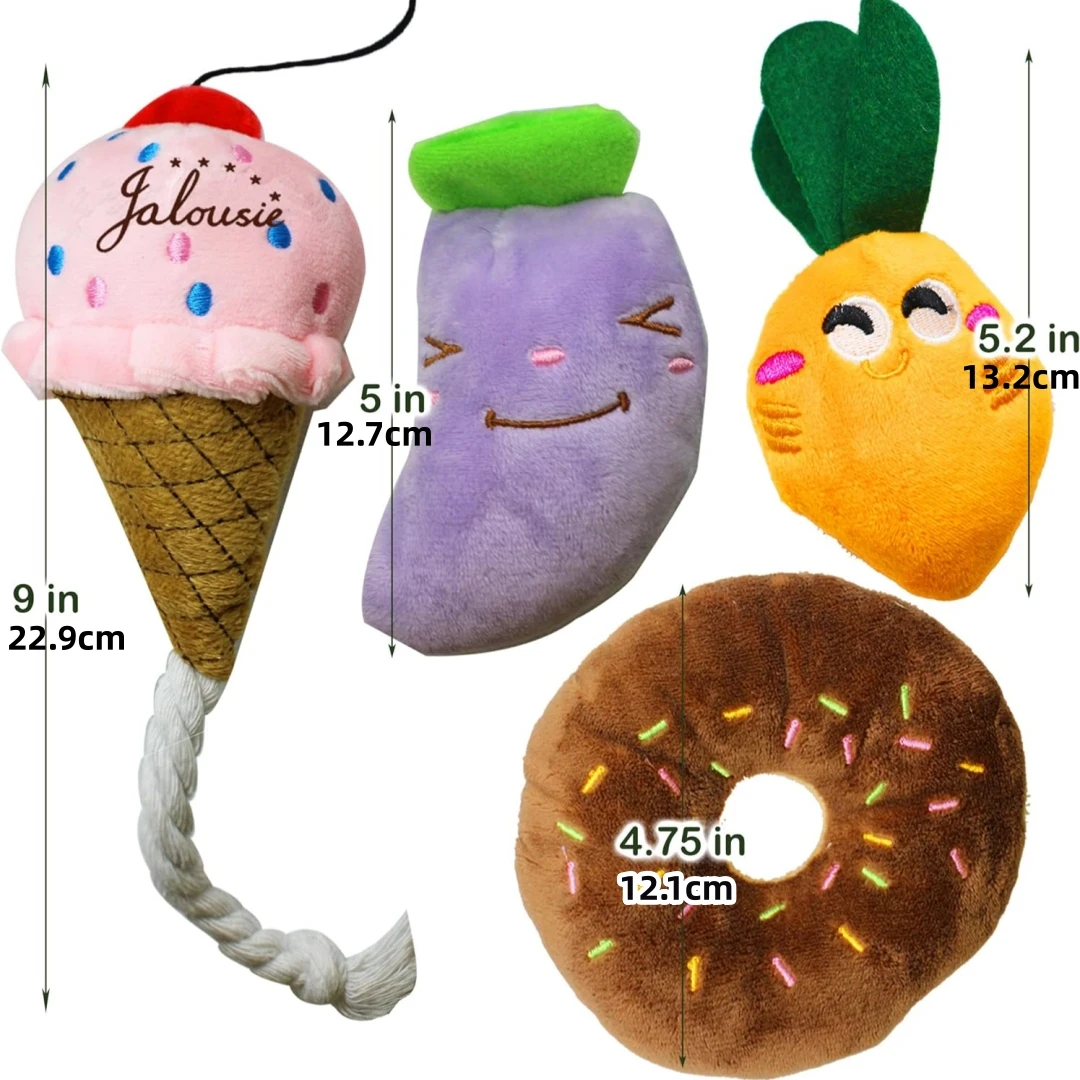 Juego de 12 piezas de juguetes de peluche para perros, juguetes chirriantes para perros, lindos juguetes de peluche para mascotas, juguetes masticables para cachorros rellenos adecuados para pequeños y m - imagen 2