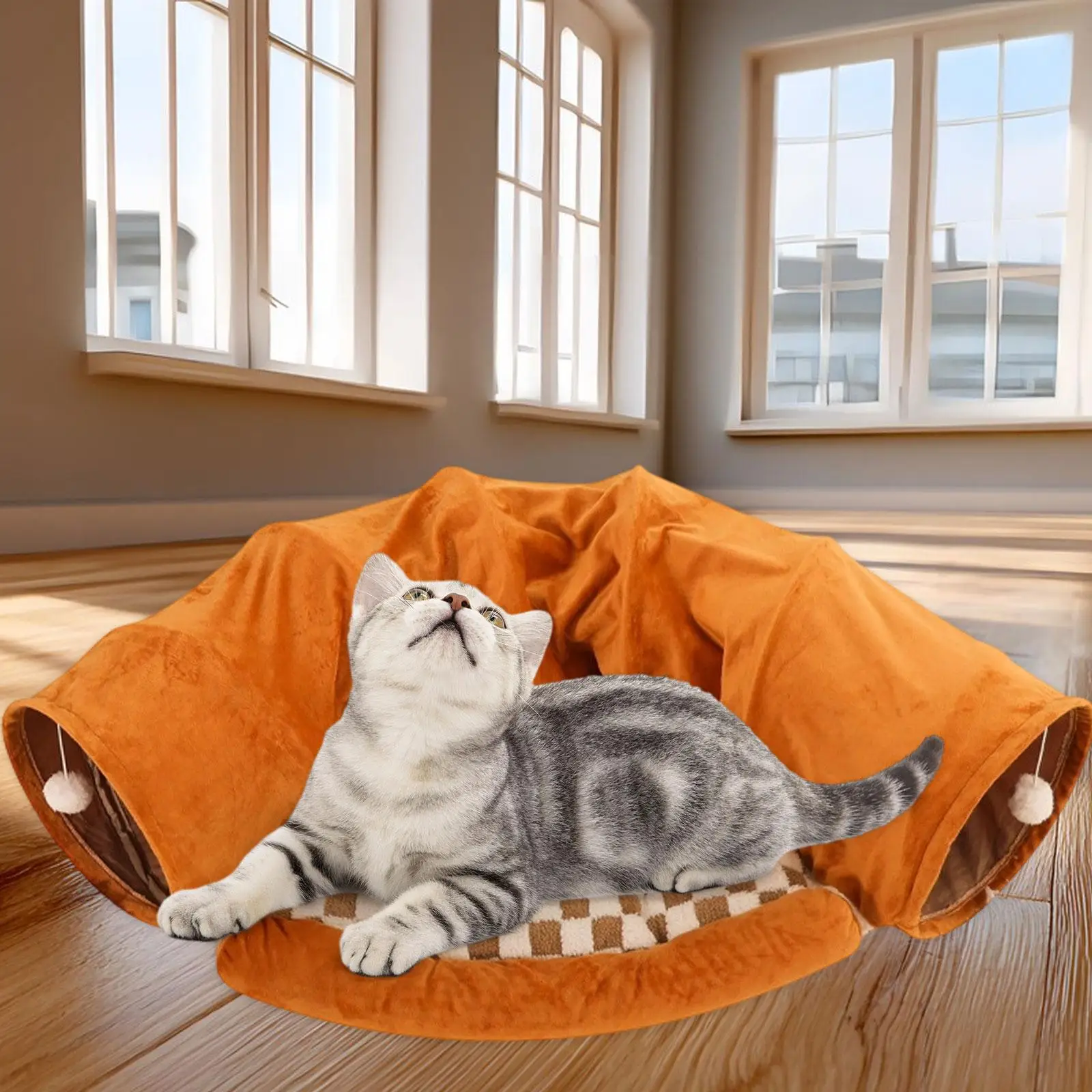 Túnel para gatos, descanso para cama, juego de gatito, regalos interactivos, estera, suministros de adorno cómodos, suministros para mascotas, cojín, nido, equipo de tubo para gatos