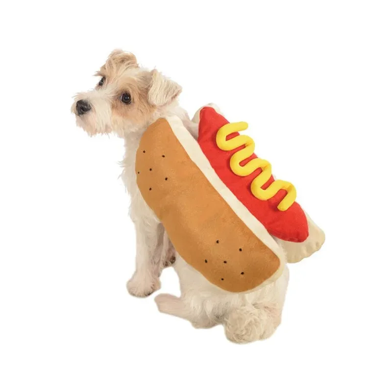 Divertidos disfraces de Halloween para perros, ropa ajustable con forma de perro caliente, salchicha, salchicha, ropa para mascotas, traje de fiesta para gatos - imagen 4