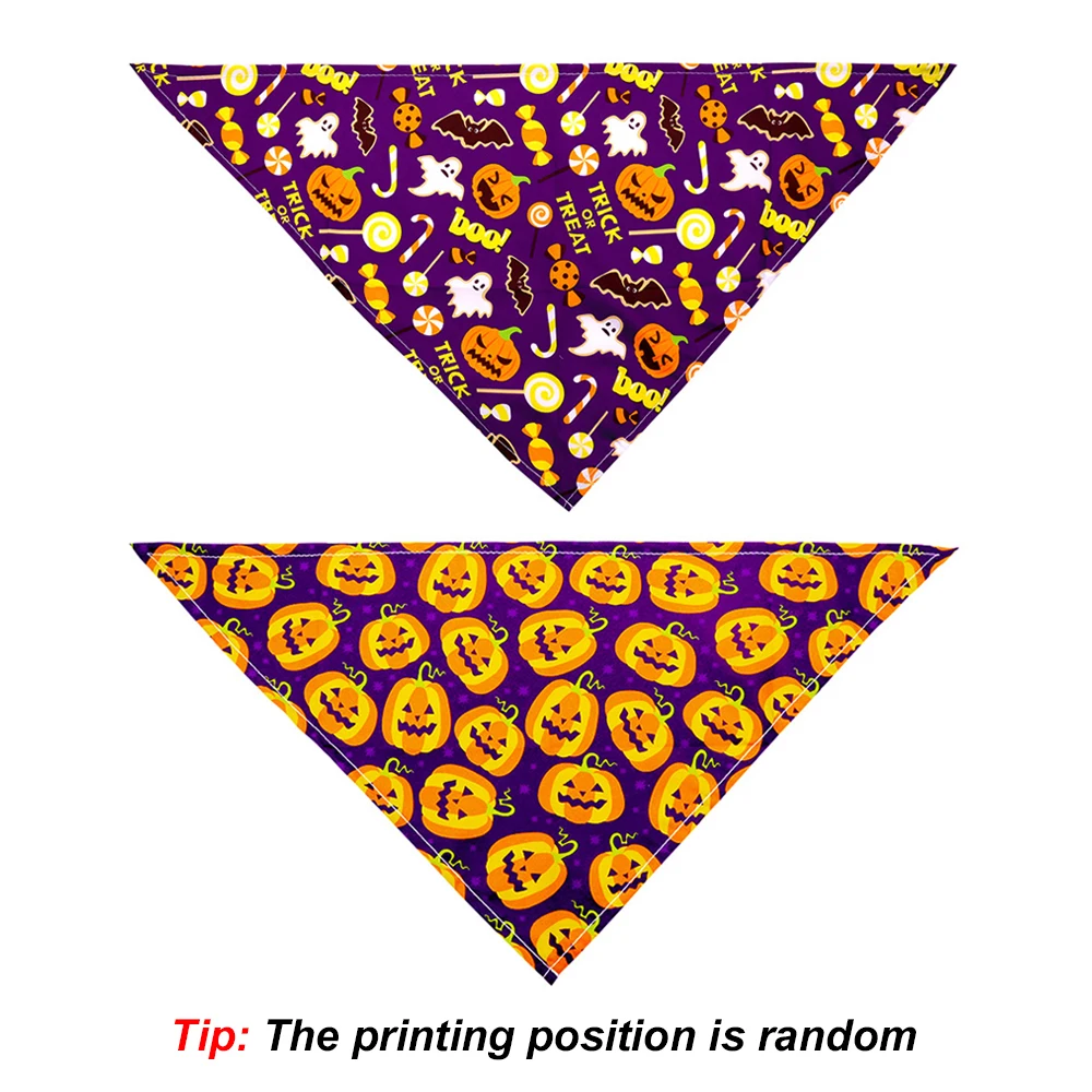 Bandanas con estampado de fiesta de Halloween para perros y gatos, triangulares ajustables, suministros para mascotas, Baberos para perros y gatos, accesorios para mascotas - imagen 2