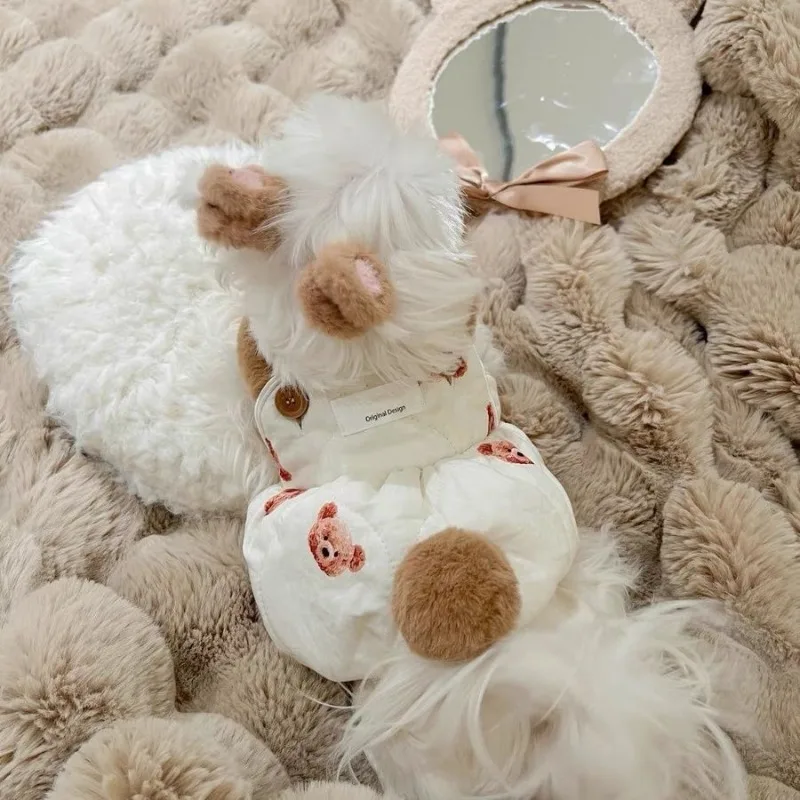 Abrigo para perro oso, chaqueta, ropa para mascotas, ropa para perros con estampado suave más grueso, chaleco de felpa, ropa cálida de invierno con dibujos animados para perros, Chihuahua - imagen 3