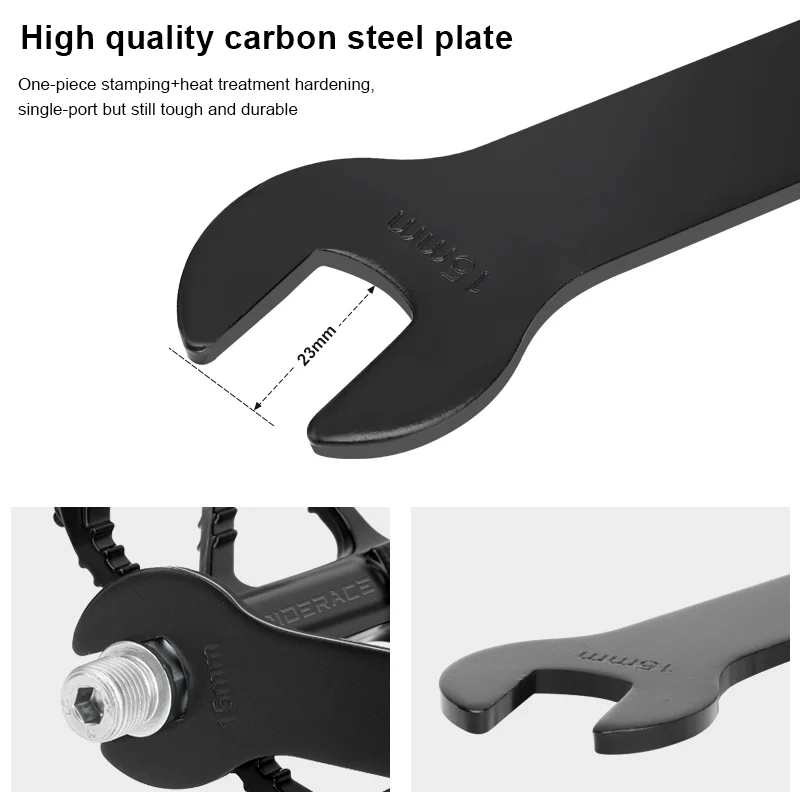 Llave para pedales de bicicleta extremo abierto acero inoxidable - imagen 2