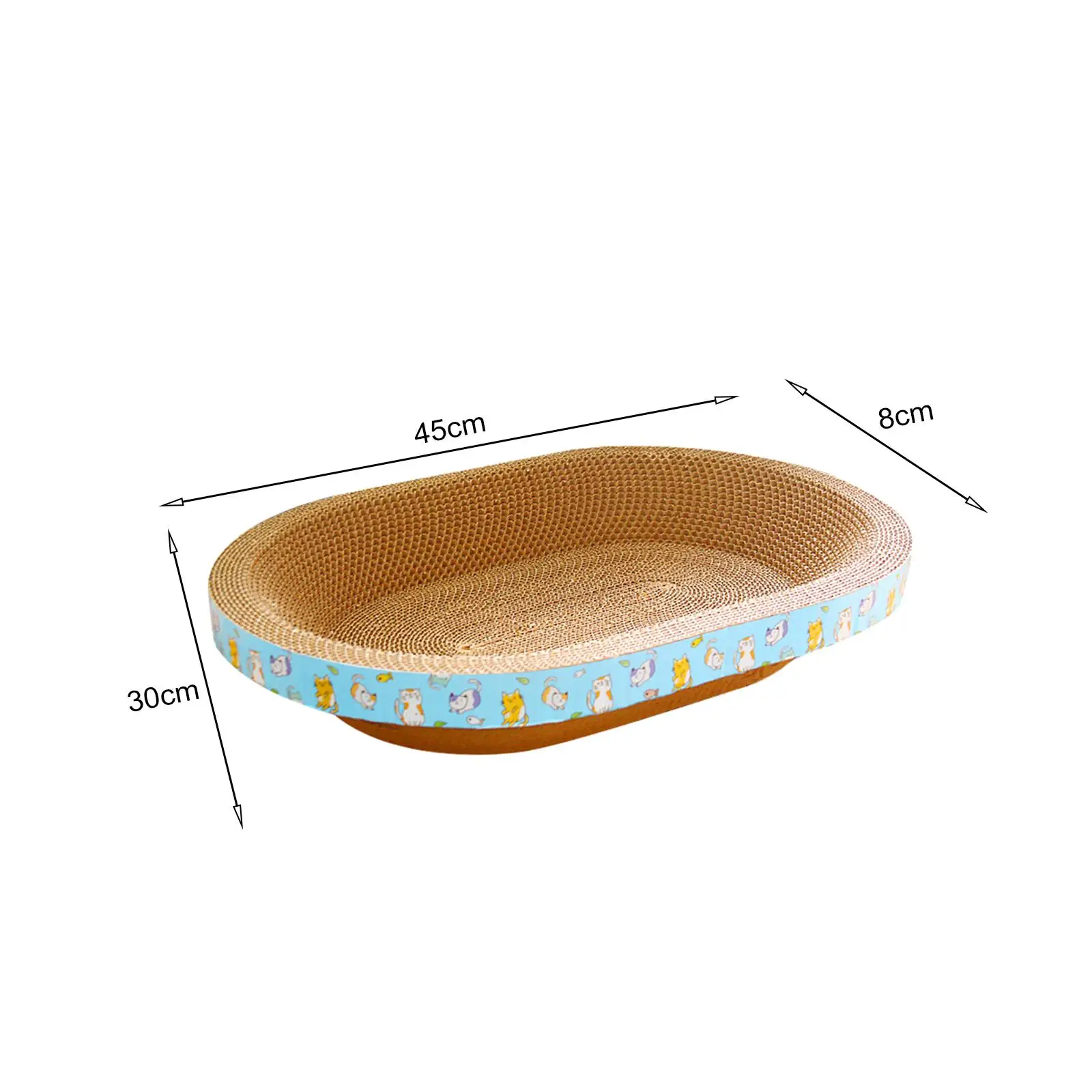 Oval Cardboard Cat Scratcher Bed Scratch Pad Nest Corrugated Scratching Board