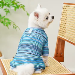 Mono a rayas con anilla D para perros y gatos – Ropa suave cómoda