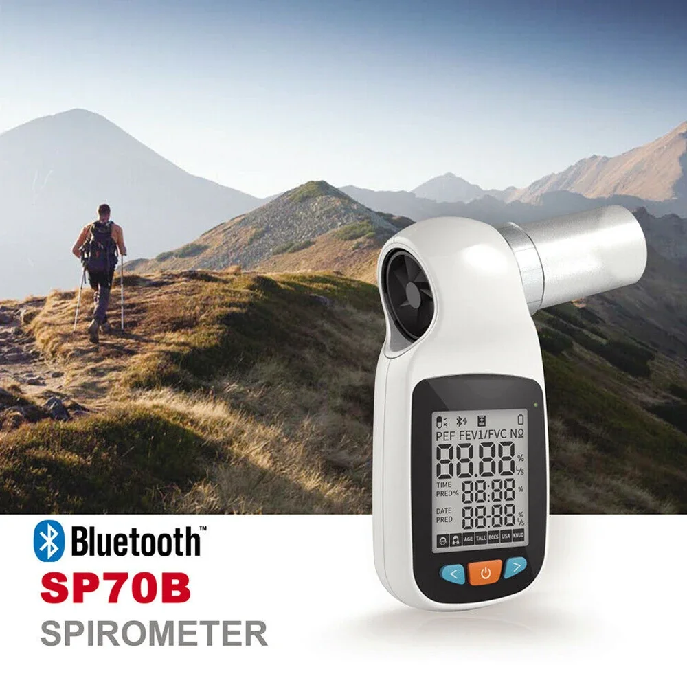 Espirómetro Digital SP70B con Bluetooth, pantalla en tiempo Real, espirógrafo, función pulmonar, diagnóstico, Espirómetro o boquillas - imagen 5