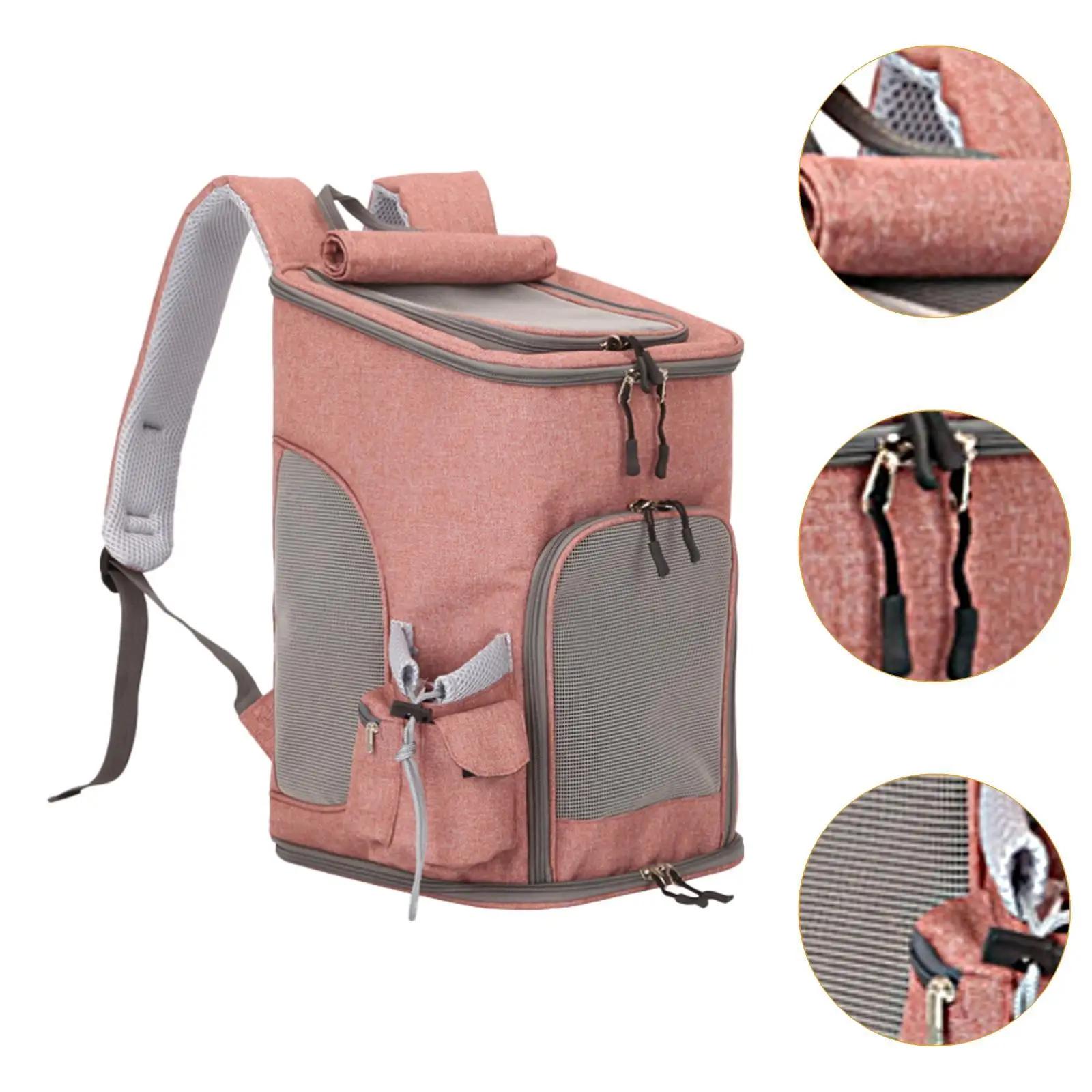 Mochila de malla para mascotas, cómoda bolsa portátil para gatos para acampar al aire libre y senderismo - imagen 5