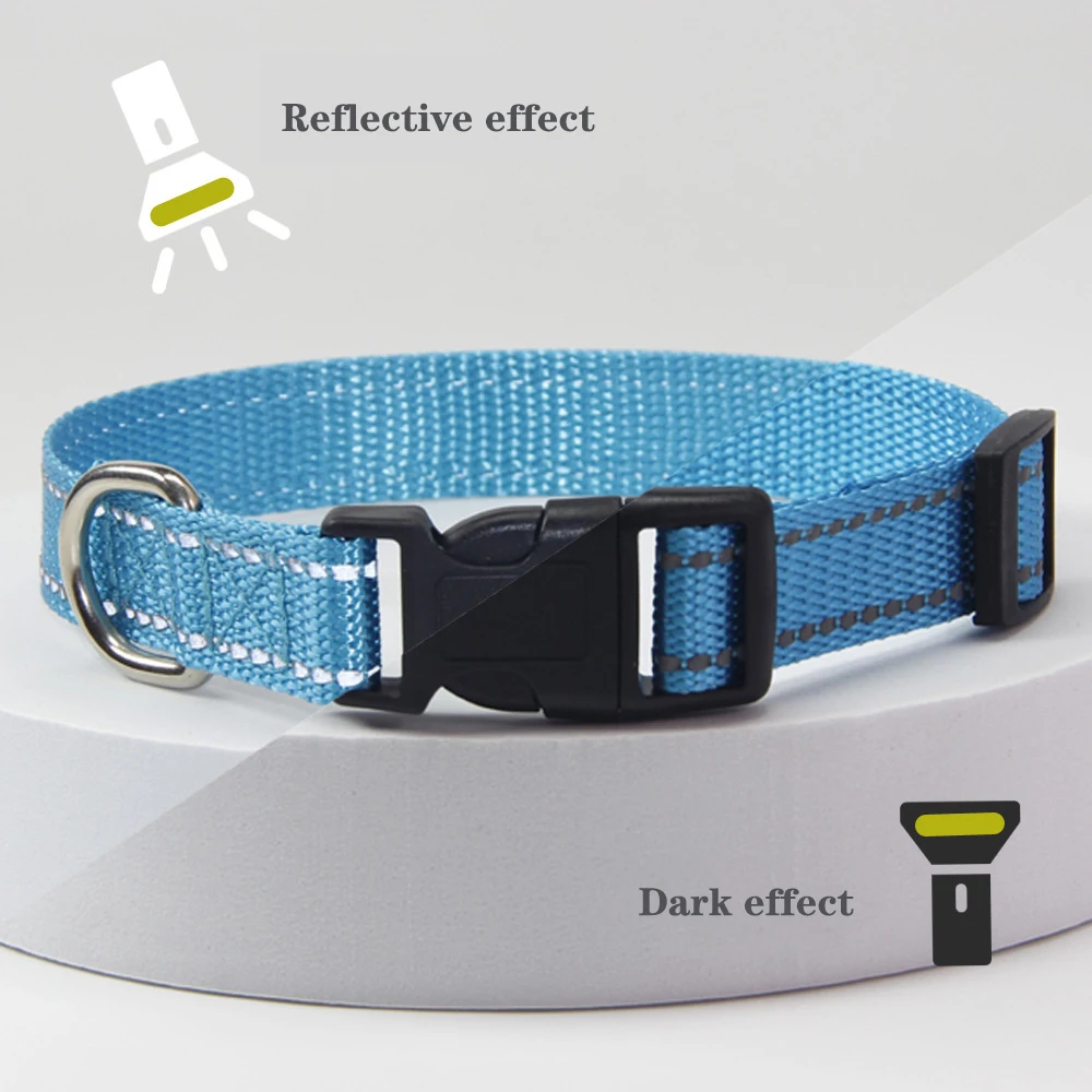 Collar reflectante de nailon para perro y gato, conjunto de cuerda de tracción para Chihuahua, pequeño y mediano, conjunto de correa - imagen 4