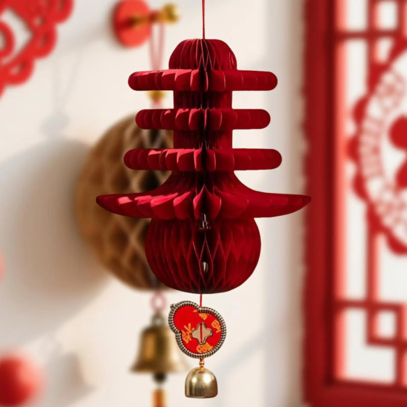 Linterna china decorativa colgante de papel panal para gatos y perros - imagen 4