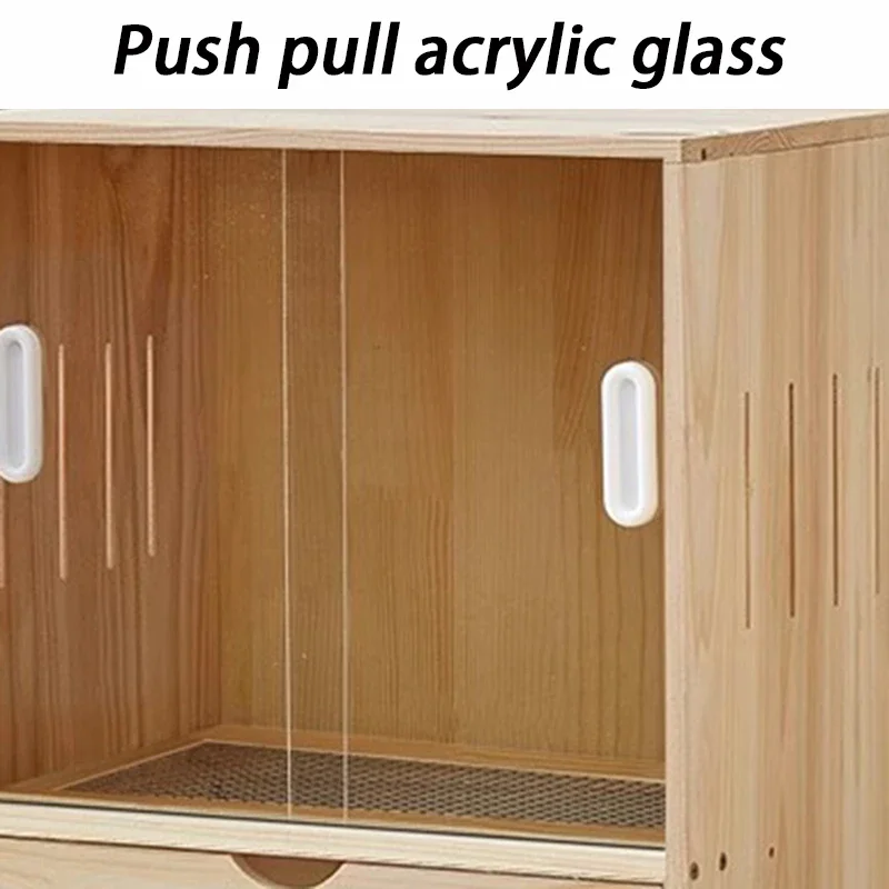 Jaula grande de madera maciza para reptiles, caja incubadora para reptiles, araña venenosa, tierra acrílica, tortuga, terrario, caracoles, Growbox de madera - imagen 2