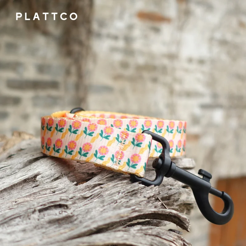 PLATTCO correa de perro de diseño único patrón de girasol oscilante alta calidad más hebilla de aleación de zinc 5 tamaños PDL302 - imagen 2