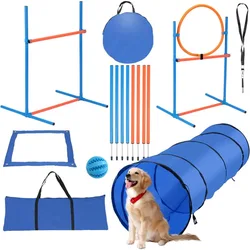 Set de agilidad para perros en jardín con obstáculos portátiles