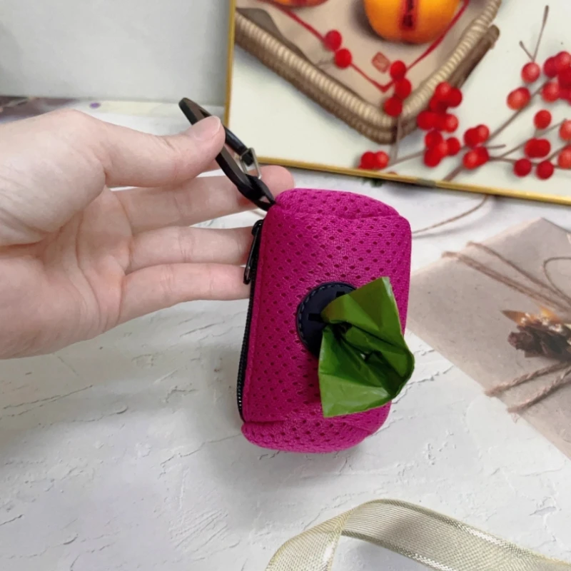 Dispensador portátil de bolsas para excrementos de perros, soporte para bolsas de basura con accesorio de correa con diseño de desgarro, herramienta de limpieza de excrementos - imagen 3