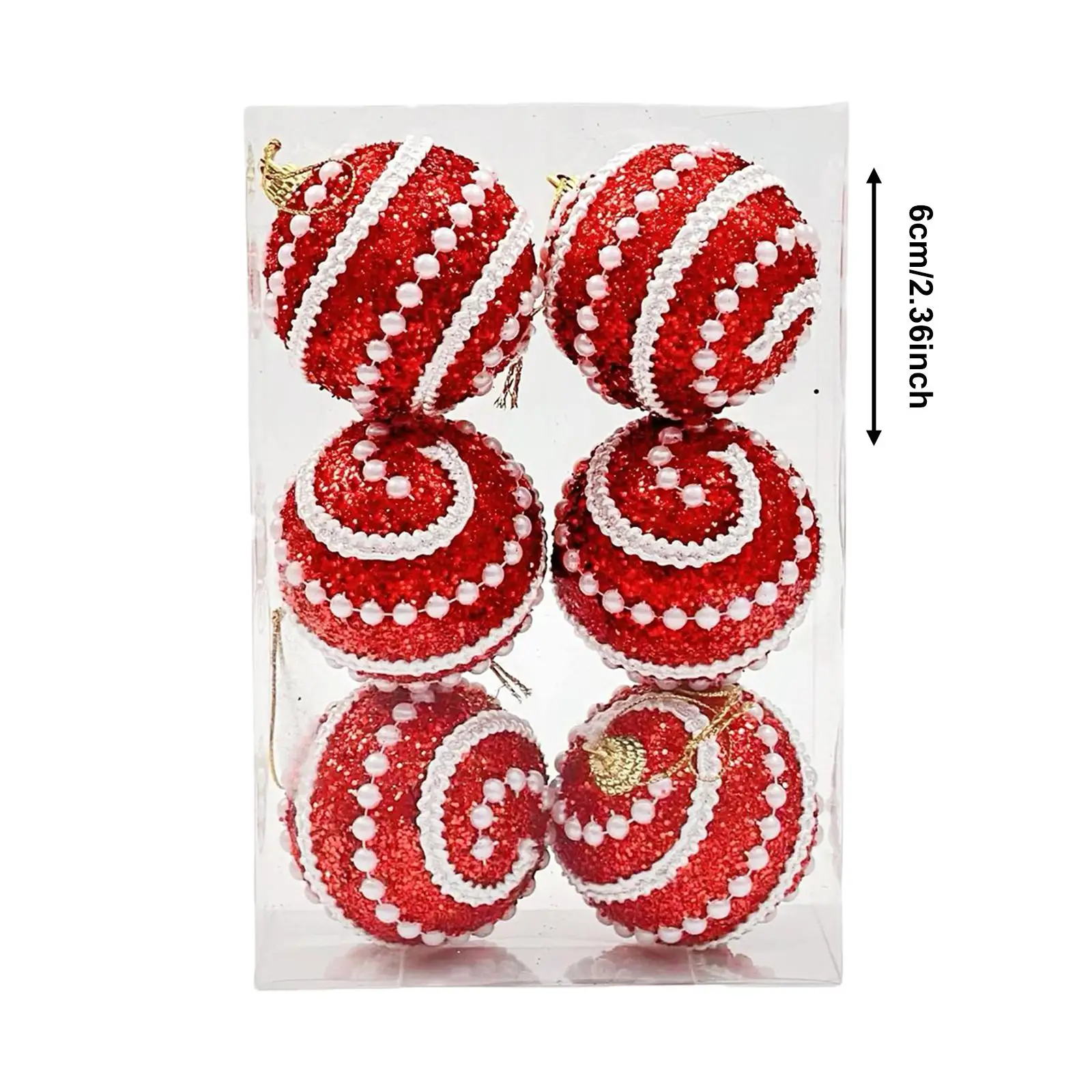 6x Christmas Hanging Ornaments Christmas Ball Ornaments Foam Charm Pendants for