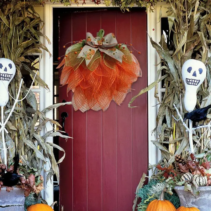 Colgador de puerta de calabaza de Halloween, decoración de puerta de agradecimiento y bendición, Otoño, Acción de Gracias - imagen 5