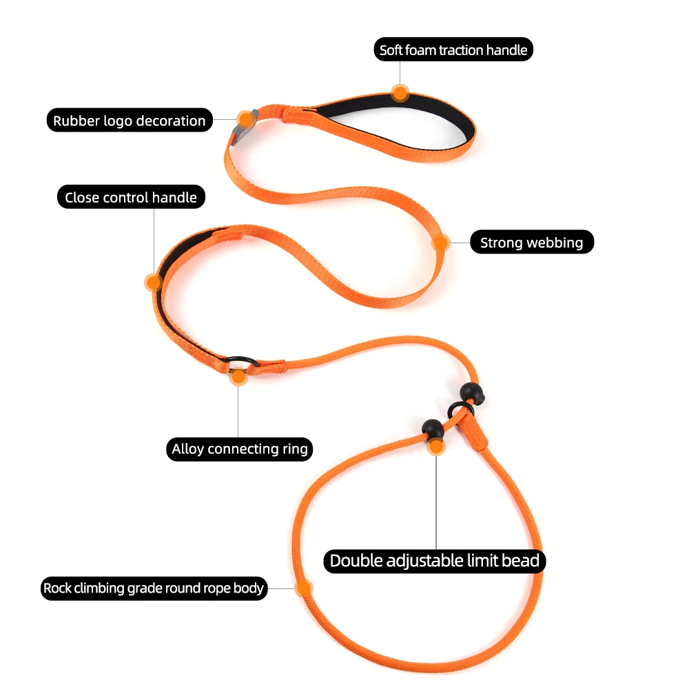 Correa de cadena para perros antitiramiento todo en uno ajustable para perros medianos y grandes: correa de entrenamiento con cuello deslizante y cómodo diseño de anillo en P - imagen 4