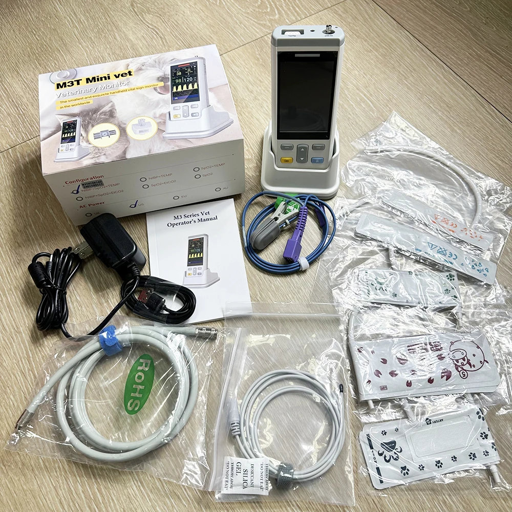 Monitor portátil para mascotas M3T Mini, Monitor de oxígeno en sangre, presión arterial, temperatura corporal, móvil recargable incorporado - imagen 4