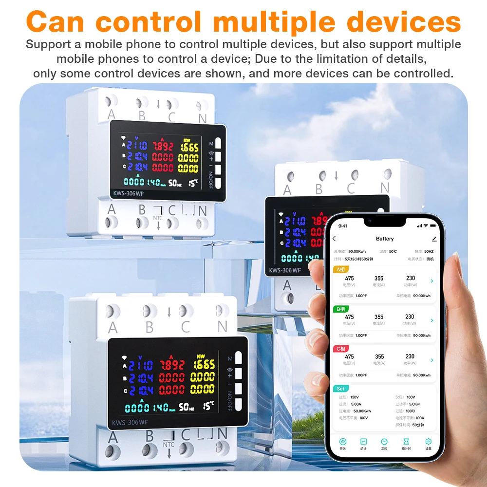 Medidor de potencia WiFi para accesorios gatos y perros 85-290V - imagen 2