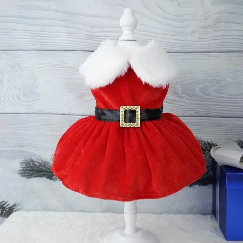 Vestidos de Navidad para perros pequeños, ropa de verano para Navidad, disfraz de gato y mascota, vestido de princesa para cachorros, Bichon Spitz - imagen 5