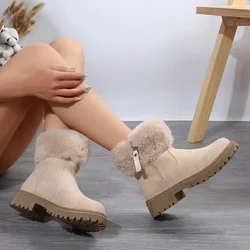 Botas de nieve con forro felpa para mujer - suela antideslizante