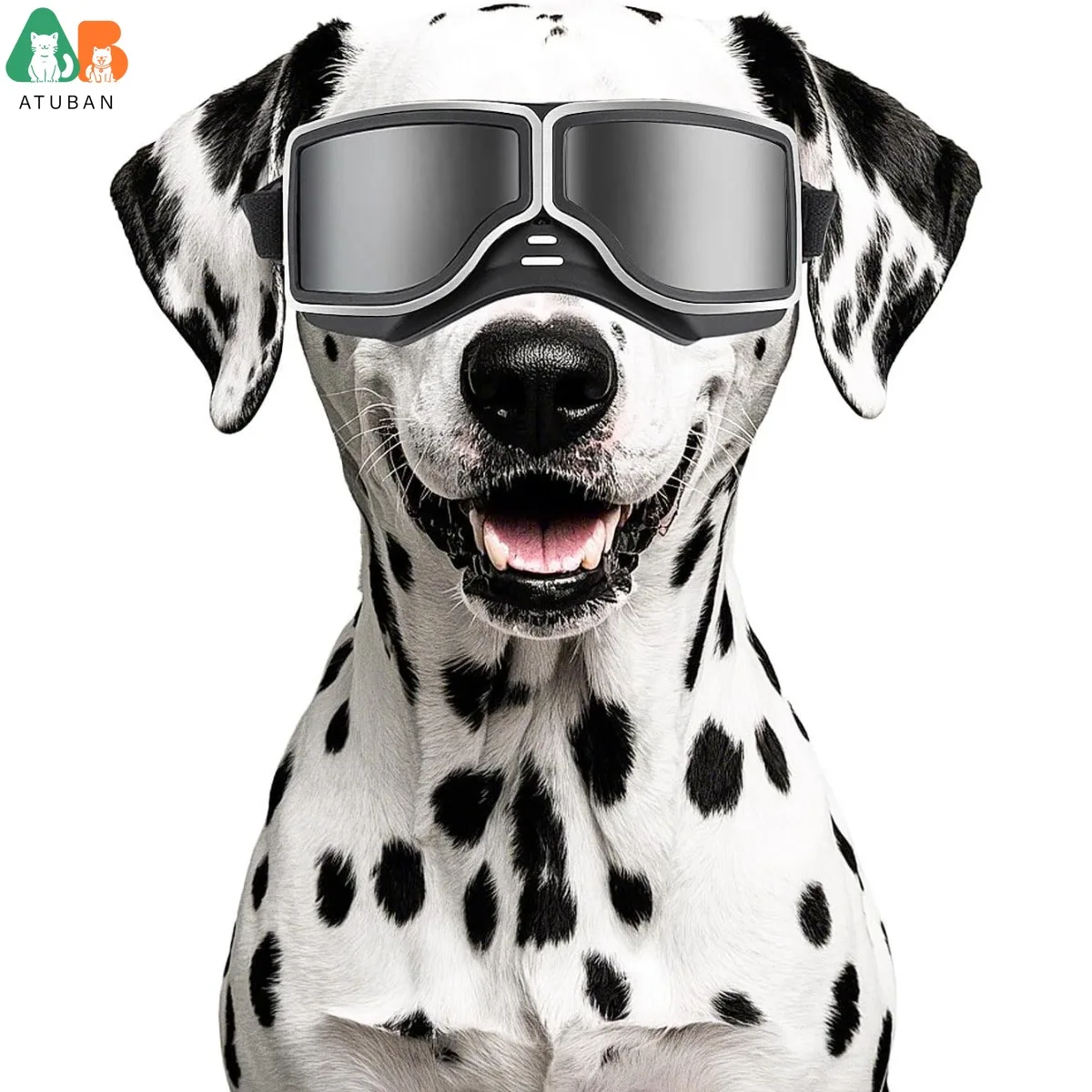 ATUBAN Gafas para perros, salchicha ancha, gafas de sol anti-UV para perros, protección ocular antiniebla a prueba de viento para perros, gafas para conducir para perros grandes