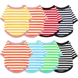 Camiseta verano a rayas para perros pequeños – Algodón suave