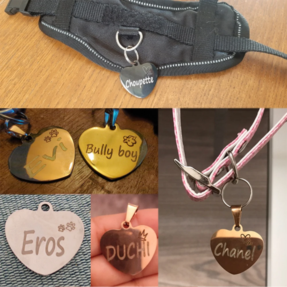 Etiqueta de Corazón de Identificación PAWFECT para Perros - Collar de Gato Personalizado con Colgante Grabado - imagen 5