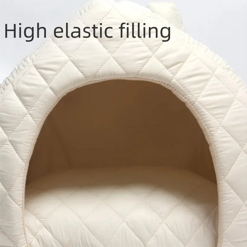 Winter Warm Small Dog House Half Enclosed Soft Plush Pet Bed Indoor Outdoor Kennel Cat Nest Cosy Cave-Style Puppy pet Supplies - imagen 3