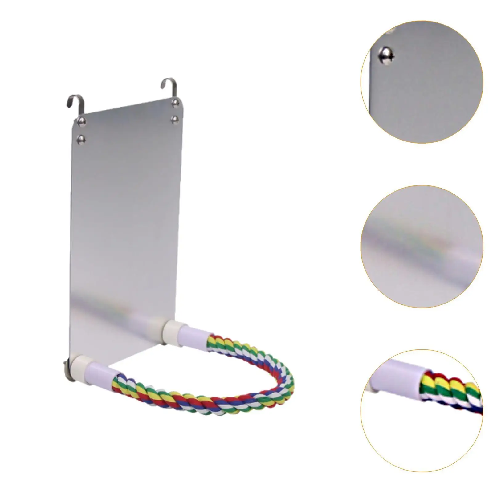 Bird Mirror for Parrots Hanging Bird Perch for Lovebirds Parakeet Cockatiels Bird Mirror for Parrots Hanging Bird Perch for Lovebirds Parakeet Cockatiels