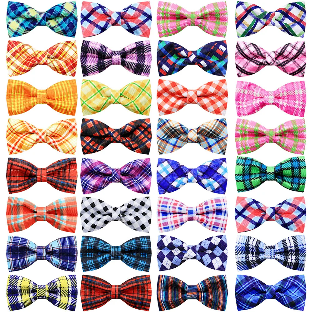 50 Uds. Pajaritas para perros de estilo a cuadros para Collar, pajaritas extraíbles para perros pequeños y gatos, accesorios para Collar para perros, suministros para el cuidado de mascotas