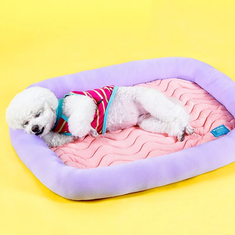 Nido de seda para mascotas, cama de verano para perros y gatos, cama para perros pequeños con estera para dormir refrescante para todas las estaciones para perros pequeños - imagen 2