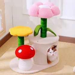 Marco de escalada para gatos, torre de flores para gatos, tablero rascador colorido de Sisal, rascadores para gatos, estante para saltar, muebles para el hogar del árbol