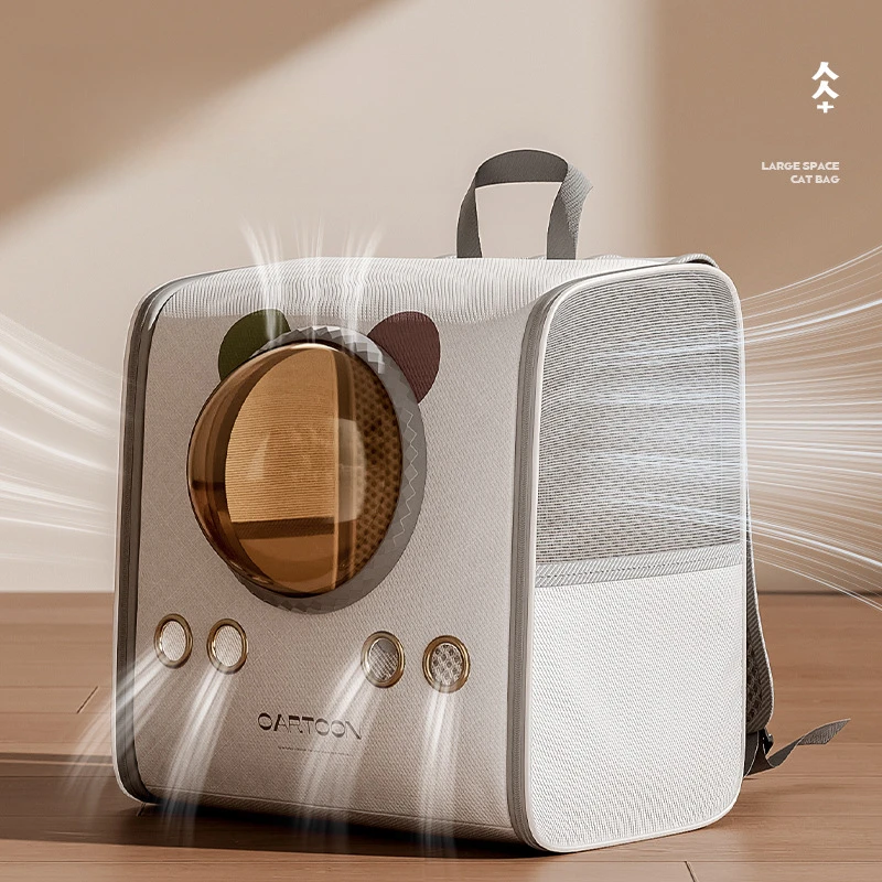 Bolsa para mascotas de gran capacidad, mochila para gato, perro, cápsula espacial, suministros de viaje portátiles para mascotas, productos, bolso de hombro, accesorios de transporte - imagen 4