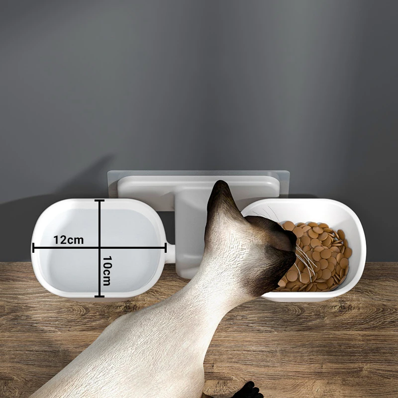Cuenco alimentador para gatos montado en la pared, cuenco doble colgante para mascotas, para gatos, perros pequeños, altura ajustable, suministros para mascotas, 1 ud. - imagen 4