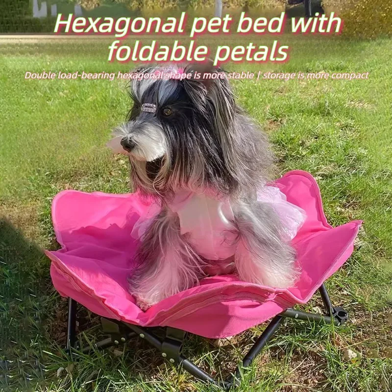 Cama Plegable con Forma de Flor para Gatos y Perros – Interior y Exterior