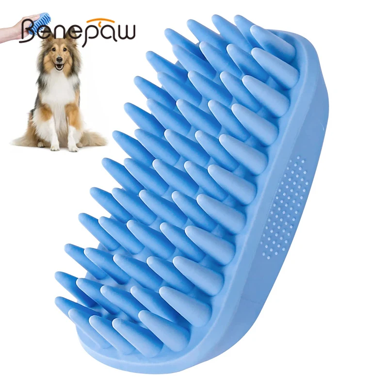benepaw cepillo baño suave perros gatos depurador ducha goma perros pelo corto largo peine masaje elimina cuidado piel suelta