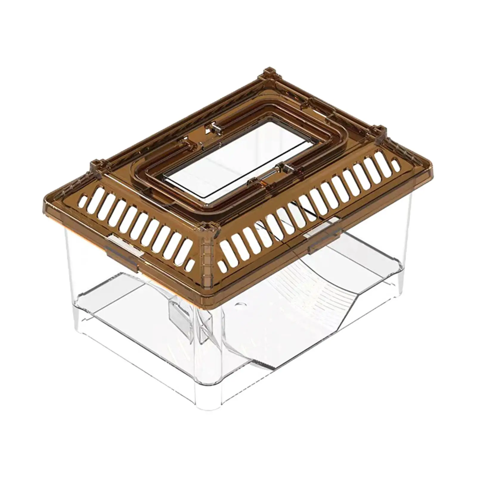 Tanque pequeño para tortugas con terraza, caja de cría de tortugas con cubierta, caja de alimentación para mascotas, pecera pequeña para cangrejos ermitentes - imagen 5