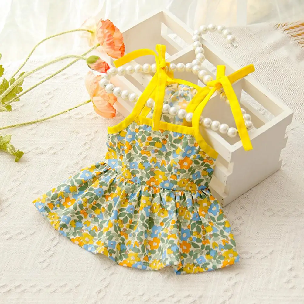 Vestido con estampado de flores para mascota, falda con tirantes para perro, ropa de verano - imagen 4