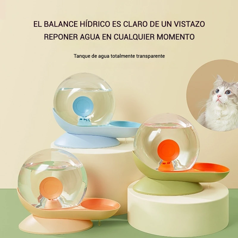 Bebedero Para Mascotas En Forma De Caracol Automático Sin Enchufe Capacidad De 28L Con Filtro Tanque Transparente Para Gatos Y Animales Pequeños