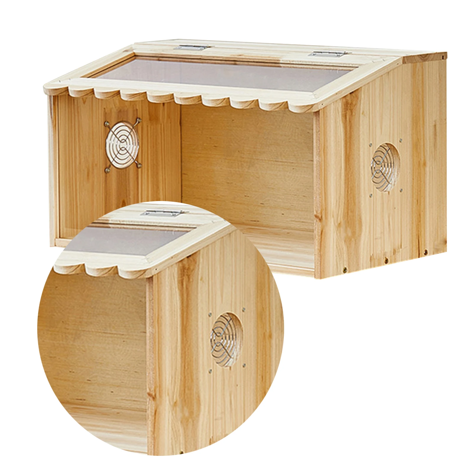 Caja de madera para chocadeo de pollos, caja de cría para bricolaje, jaula para animales pequeños, hámsteres, erizos, suministros de cría de aves de corral - imagen 5